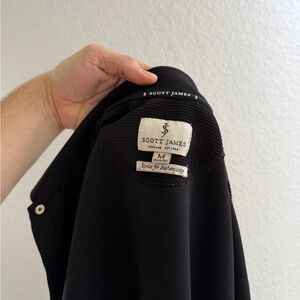 Scott James Men's Black Casual Button-Down Shirt